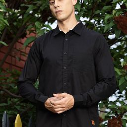 Provogue New Slim Fit Spread Collar Cotton Shirt-image-57