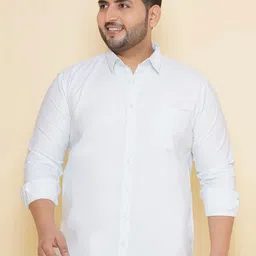 John Pride Plus Size Spread Collar Casual Shirt-image-93