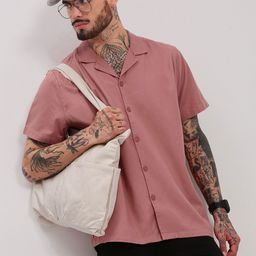 SHOWOFF Men Comfort Cuban Collar Solid Cotton Casual Shirt-image-84
