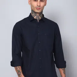 Cantabil Comfort Self Design Cotton Casual Shirt-image-80