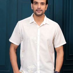Hatheli Straight Self Design Pure Cotton Casual Shirt-image-62