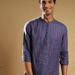 Andamen Striped Linen Kurta-picture-14