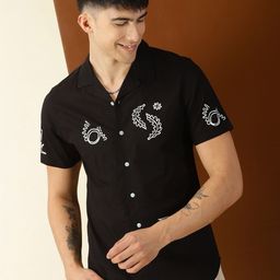 Thomas Scott Premium Fit Abstract Printed Pure Cotton Casual Shirt-image-91