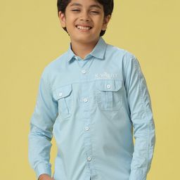 V-Mart Boys Spread Collar Long Sleeves Regular Fit Cotton Casual Shirt-image-41