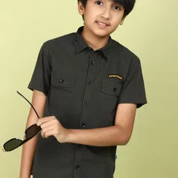 V-Mart Boys Spread Collar Opaque Casual Cotton Shirt-image-28