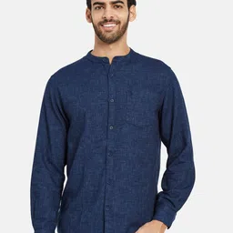 METTLE Band Collar Cotton Casual Shirt-image-47