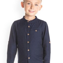 Cherry Crumble Boys Navy Blue Opaque Casual Shirt-picture-33