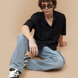 Fame Forever by Lifestyle Men Cuban Collar Textured Cotton Relaxed Fit Casual Shirt-image-90