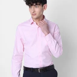 J Hampstead Self Design Cotton Formal Shirt-image-0