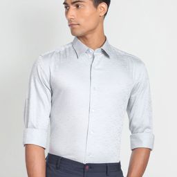 Arrow New York Self Design Slim Fit Classic Cotton Formal Shirt-picture-21