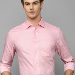 Louis Philippe Gods & Kings Self Design Slim Fit Giza Cotton Formal Shirt-image-83
