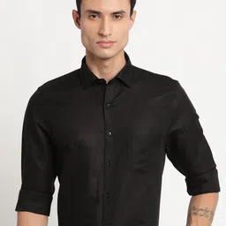 Turtle Patch Pocket Modern Slim Fit Opaque Formal Cotton Linen Shirt-image-28