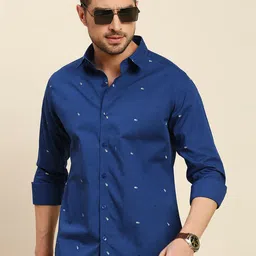 INVICTUS Original Slim Fit Micro Ditsy Printed Pure Cotton Casual Shirt-image-72