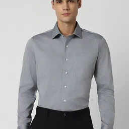 Van Heusen Slim Fit Self Design Spread Collar Opaque Cotton Formal Shirt-image-69