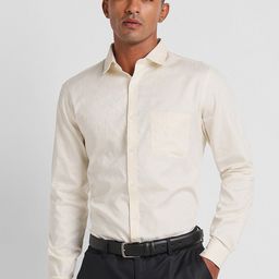 Peter England Elite Men Paisley Self Design Formal Shirt-image-94