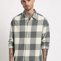 THE BEAR HOUSE Buffalo Checked Flannel Casual Pure Cotton Shirt-image-80