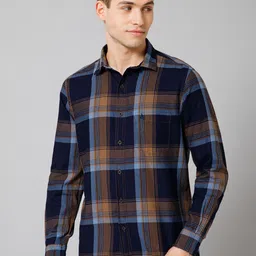 Cantabil Checked Comfort Cotton Casual Shirt-image-9