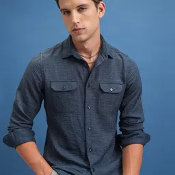 LOCOMOTIVE Premium Linen Solid Utility Pocket Shirt-picture-15