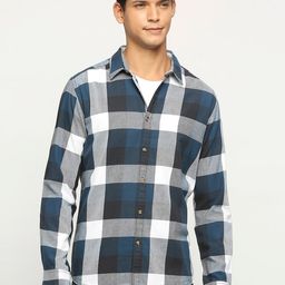 BEAT LONDON by PEPE JEANS Slim Fit Checked Pure Cotton Casual Shirt-image-21