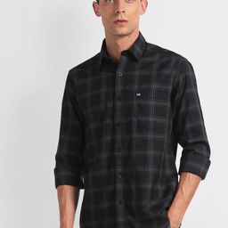 Arrow Sport Slim Fit Tartan Checked Twill Casual Pure Cotton Shirt-picture-49