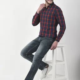 Numero Uno Men Checks Slim Fit Shirt-image-8