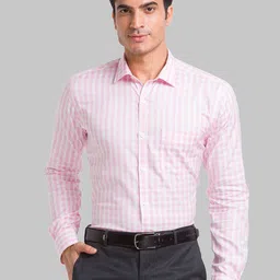 Park Avenue Men Slim Fit Opaque Checked Spread Collar Formal Shirt-image-51