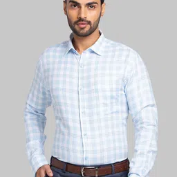 Park Avenue Men Slim Fit Opaque Checked Spread Collar Formal Shirt-image-45
