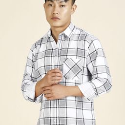 TRYBUY.IN Men Standard Windowpane Checks Opaque Checked Casual Shirt-image-87