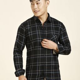 TRYBUY.IN Men Standard Windowpane Checks Opaque Checked Casual Shirt-image-92