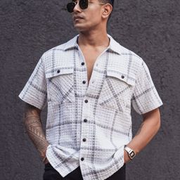 Powerlook Men Opaque Checked Casual Shirt-image-84