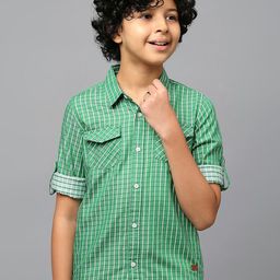 Killer Boys Gingham Checked  Roll-Up sleeves Classic Fit Pure Cotton Casual Shirt-picture-30