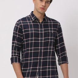 Mufti Slim Fit Tartan Checks Checked Pure Cotton Casual Shirt-picture-37