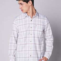 MOZZO Men Slim Fit Tartan Checks Opaque Checked Casual Shirt-image-76