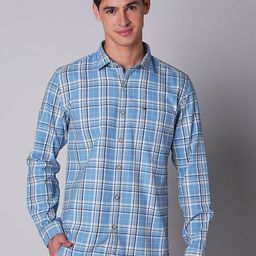 MOZZO Men Slim Fit Tartan Checks Opaque Checked Casual Shirt-image-42
