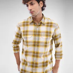 SPYKAR Men Tartan Checks Pocket Detailing Slim Fit Casual Shirt-picture-39