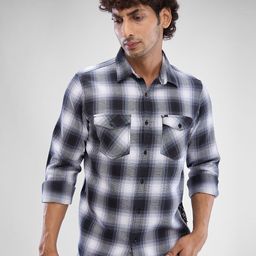 SPYKAR Men Slim Fit Tartan Checks Opaque Checked Casual Shirt-image-92