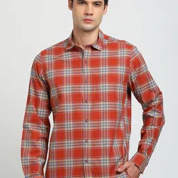 Turtle Men Tartan Checks Spread Collar Casual Shirts-picture-42