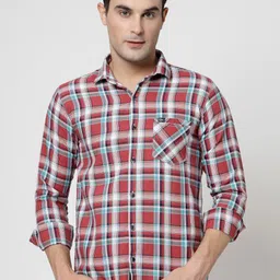 ADWYN PETER New Tartan Checked Cotton Casual Shirt-image-81