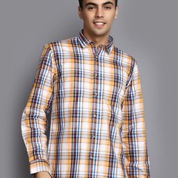 V-Mart Tartan Checked Spread Collar Long Sleeve Pocket Cotton Regular Fit Shirt-image-39