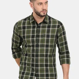 VUDU Men Comfort Fit Spread Collar Tartan Checked Cotton Casual Shirt-picture-18