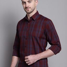 JAINISH Tartan Checks Checked Pure Cotton Classic Casual Shirt-image-12