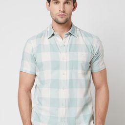 Mufti Slim Fit Buffalo Checked Cotton Casual Shirt-picture-15