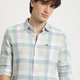 THE BEAR HOUSE Men's Checked Slim Fit Casual Shit-image-94
