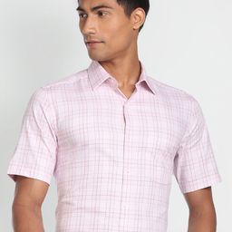 Arrow Opaque Checked Formal Shirt-image-94