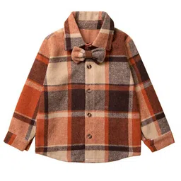 StyleCast Infant Boys Brown Tartan Checked Casual Cotton Shirt-28