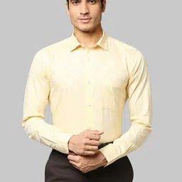 Park Avenue Men Yellow Slim Fit Checked Formal Shirt-image-94