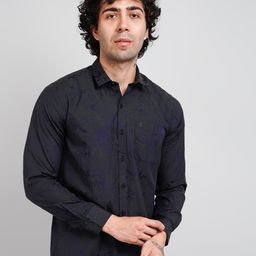 TIM PARIS Floral Printed Opaque Cotton Casual Shirt-image-27