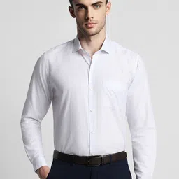 Peter England Regular Fit Opaque Checked Formal Shirt-image-8