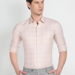 Arrow Other Checks Slim Fit Cotton Formal Shirt-picture-0