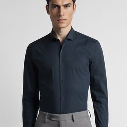 Peter England Super Spread Collar Long Sleeves Slim Fit Checked Formal Shirt-image-96